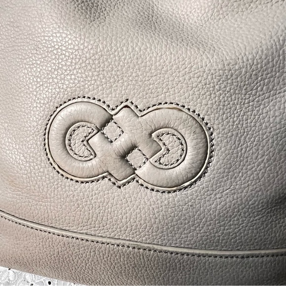 Cole Haan Gray Leather Drawstring Backpack - Picture 6 of 9